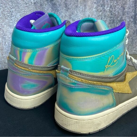 Rare Air Kiy Reves Sport 85 Taupe Blue Iridescent Grey Sneakers Size 12 - Picture 5 of 10